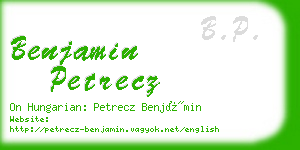 benjamin petrecz business card